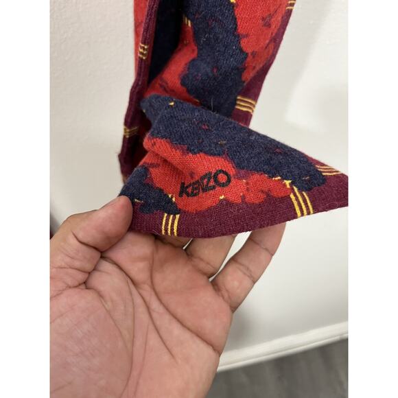 Kenzo Paris Angora Blend Scarf Floral Chevron Maximalist Dopamine Luxe Designer - Picture 6 of 11